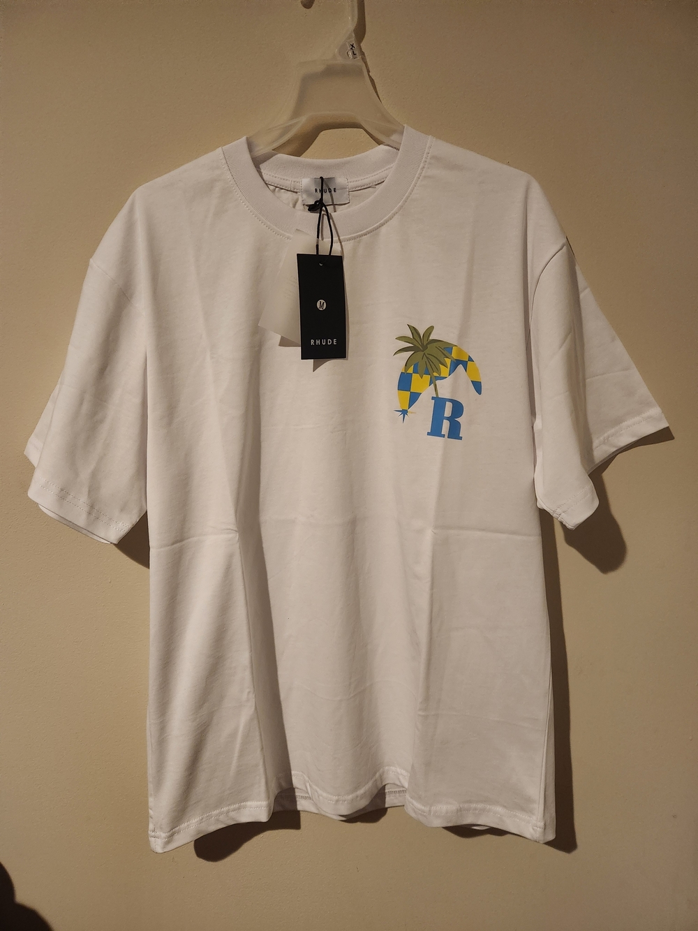 Rhude Brand Moonlight Tropics T-Shirt in Vintage White Size Medium